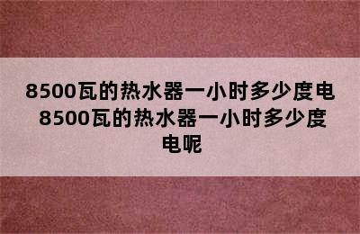 8500瓦的热水器一小时多少度电 8500瓦的热水器一小时多少度电呢